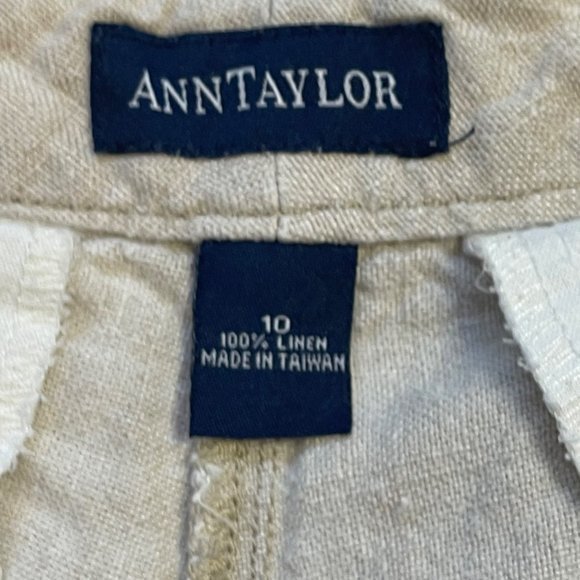Ann Taylor Women's‎ Khaki Neutral Beachy Lightweight 100% Linen Shorts Size 10 - Picture 4 of 8